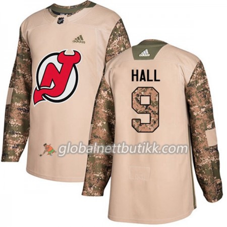 New Jersey Devils Hockeydrakt Taylor Hall 9 2017-2018 Camo Veterans Day Practice Adidas Authentic - Herre